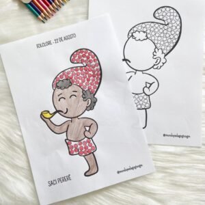 Atividades Folclore (pintura com cotonete)