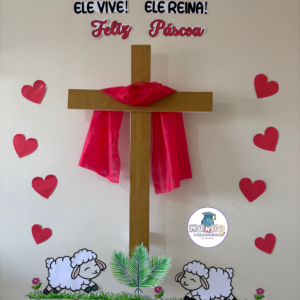 Painel Páscoa tema Jesus (Ele vive! Ele Reina!)