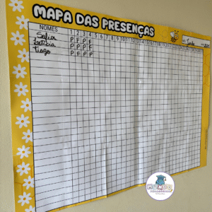 Mapa das Presenças - tema Abelhinha