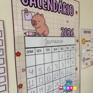 Calendário coletivo 2026 - tema capivara