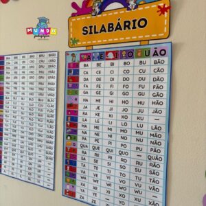 Silabário banner caixa alta e cursiva - tema pintando o sete