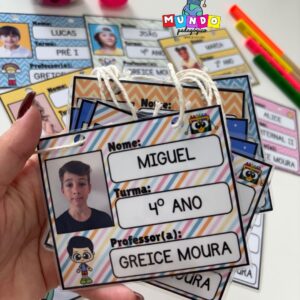 Crachá de pescoço editável