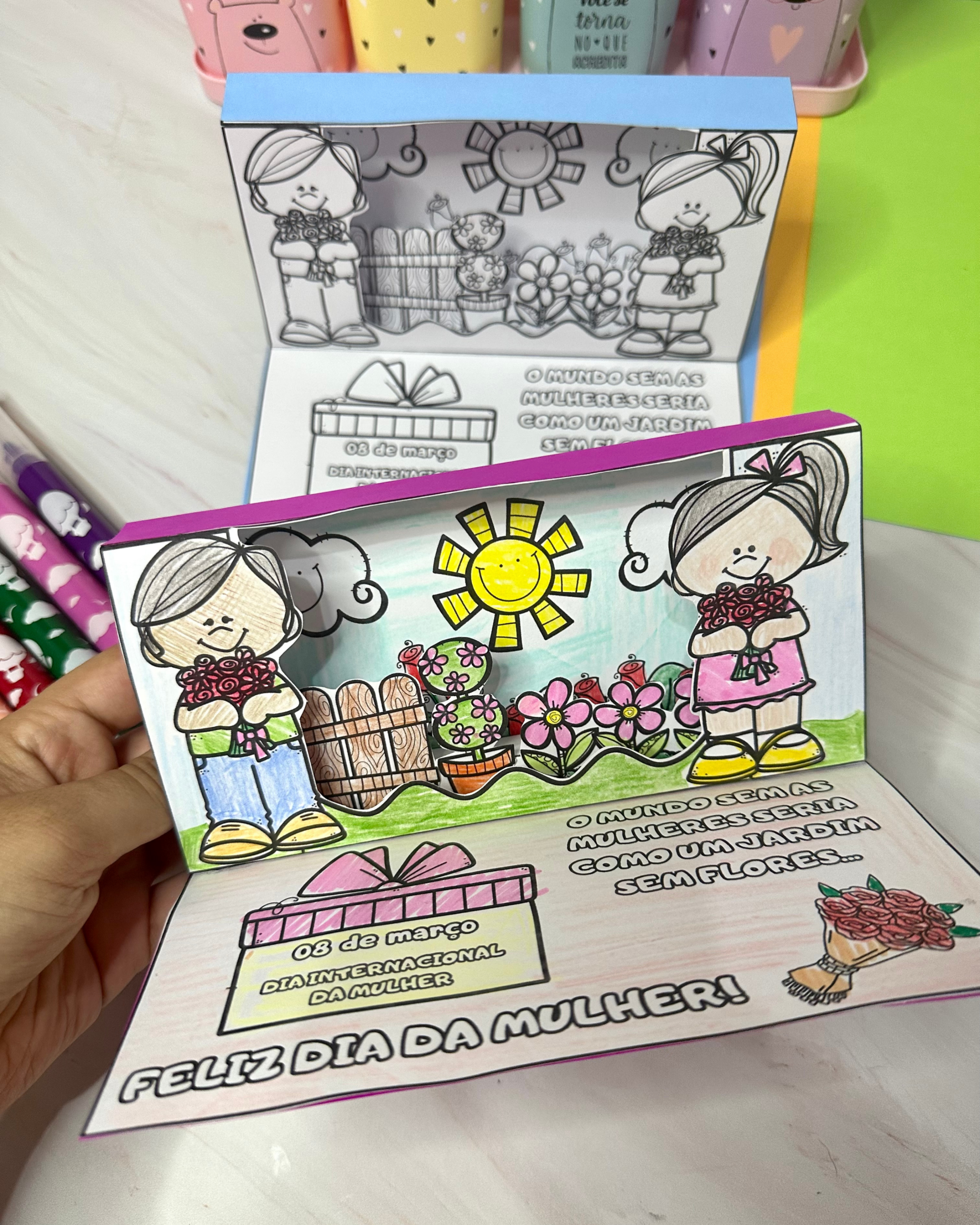Cartão 3D Dia Internacional da Mulher