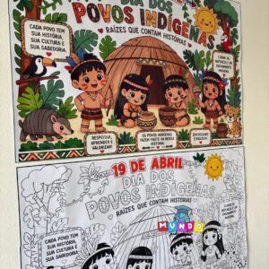 Painel Povos Indígenas 2026 - colorido e para colorir