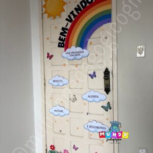 Painel de Porta Bem-vindos - Aqui aprendemos com amor...