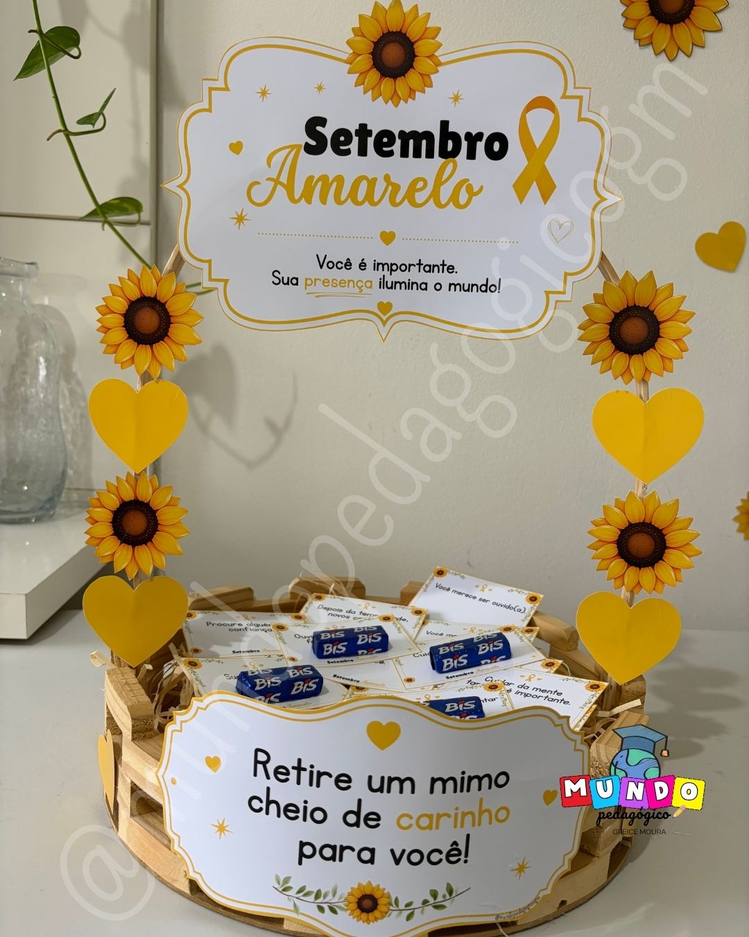 Decoração Cesta Setembro Amarelo
